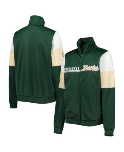 Women's G-III 4Her by Carl Banks Hunter Green Milwaukee Bucks Change Up Full-Zip Track Jacket
