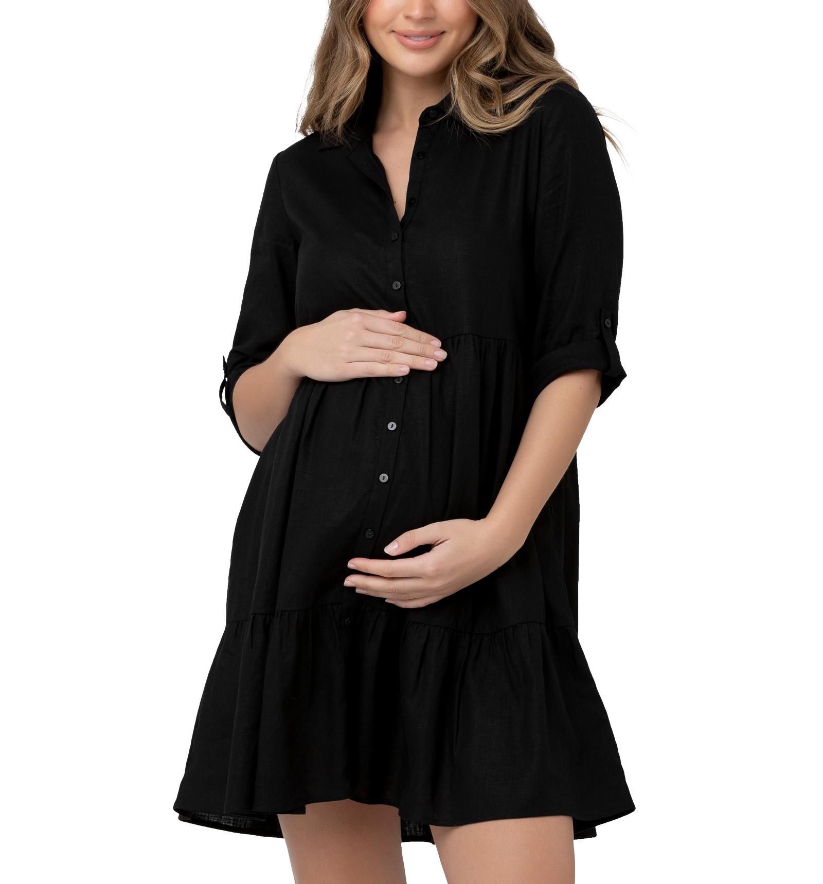 Ripe Maternity Women's Adel Button Linen Dress
