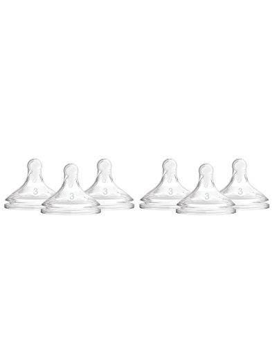 Соска для детской бутылочки Dr. Browns Wide-Neck, Level 3 (6m+), 6 шт