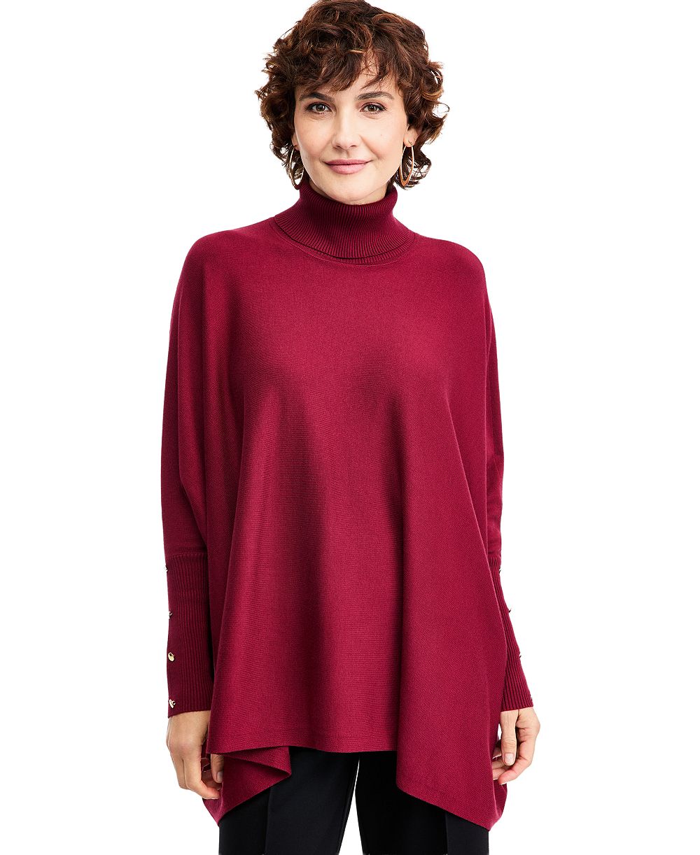 JM Collection Women's Poncho Turtleneck Sweater, Macy's Exclusive