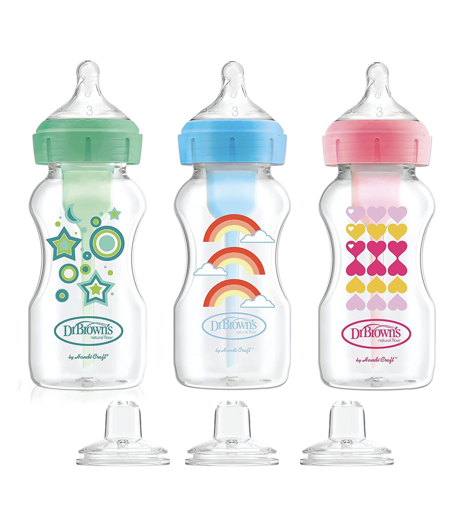 Dr. Browns Baby Anti-Colic Options+ широкая бутылочка, 9oz, 3 шт.