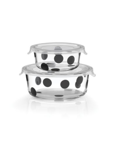 Набор для хранения продуктов Kate Spade New York Deco Dot Round, 2 шт.