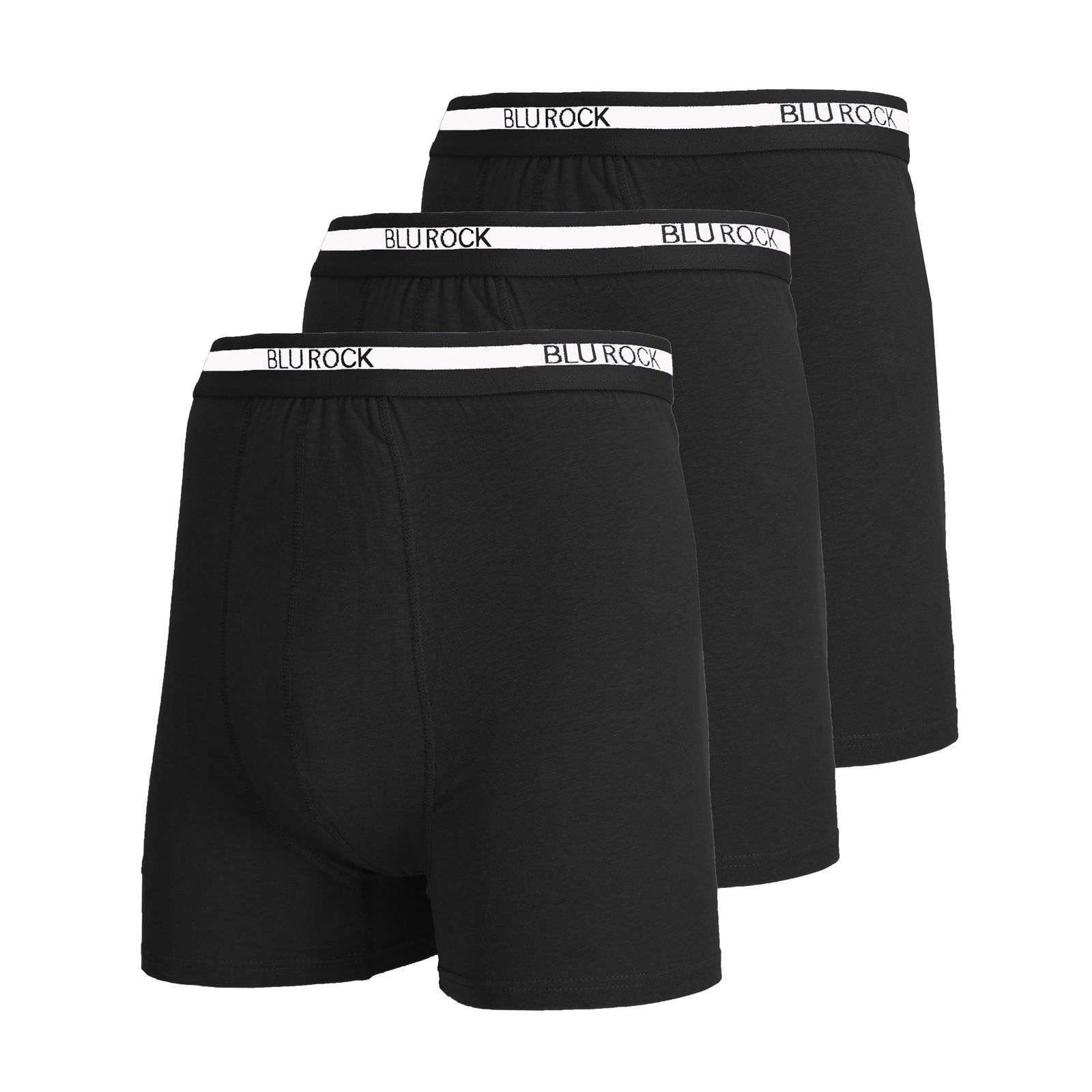 Blu Rock Men's Stretch Cotton Boxer Briefs Underwear, Pack of 3