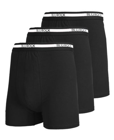 Blu Rock Men's Stretch Cotton Boxer Briefs Underwear, Pack of 3