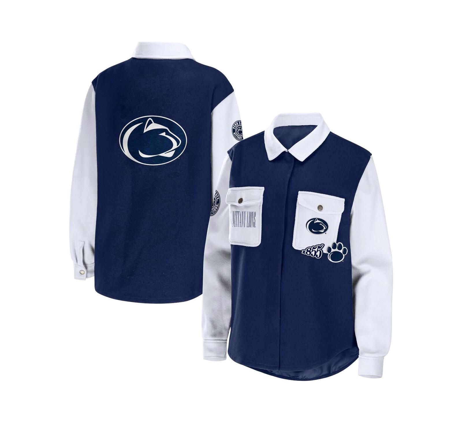 Женская рубашка-жакет WEAR by Erin Andrews Navy Penn State Nittany Lions Button-Up