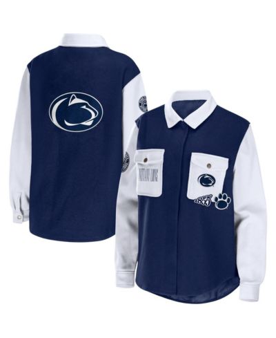 Женская рубашка-жакет WEAR by Erin Andrews Navy Penn State Nittany Lions Button-Up