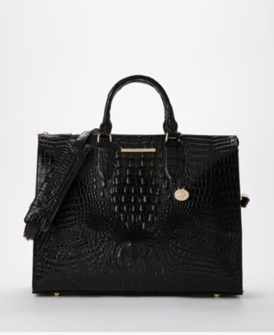 Женская большая кожаная сумка-тоут для работы Brahmin Large Leather Business Tote Handbag