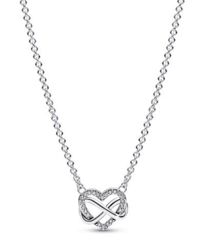 Pandora Moments Sterling Silver Sparkling Cubic Zirconia Infinity Heart Collier Necklace
