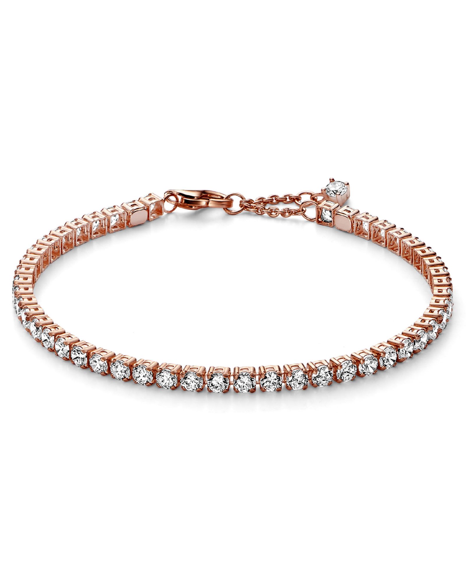 Pandora Cubic Zirconia 14K Rose Gold-Plated Sparkling Tennis Bracelet