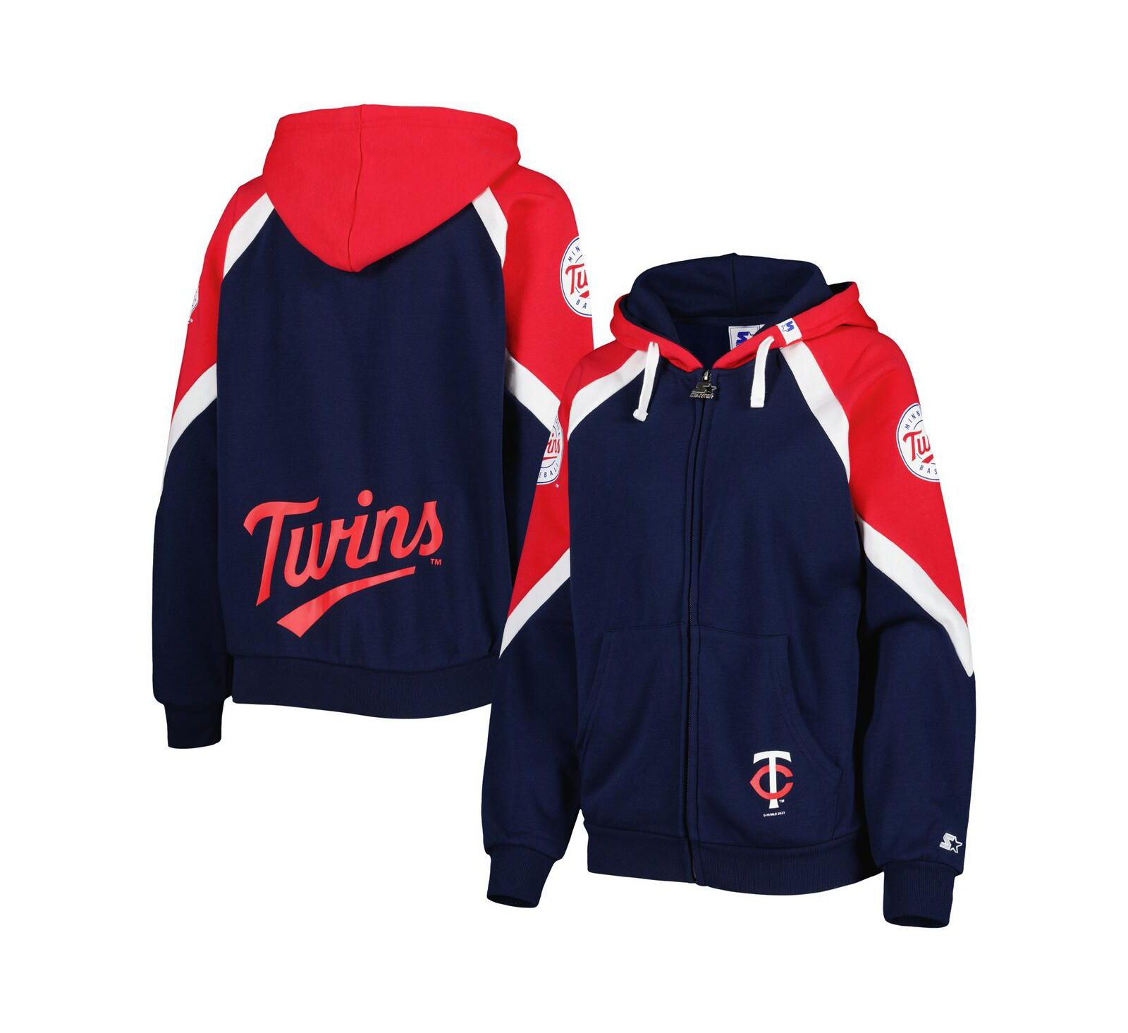 Женское худи Starter Minnesota Twins Hail Mary темно-синее с красным