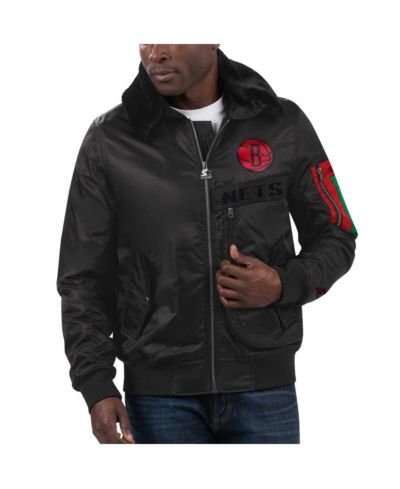 Мужская куртка Starter x Ty Mopkins Black Brooklyn Nets Black History Month Satin Full-Zip