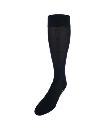 TRAFALGAR Men's Jasper Mercerized Cotton Ribbed Mid-Calf Solid Color Socks