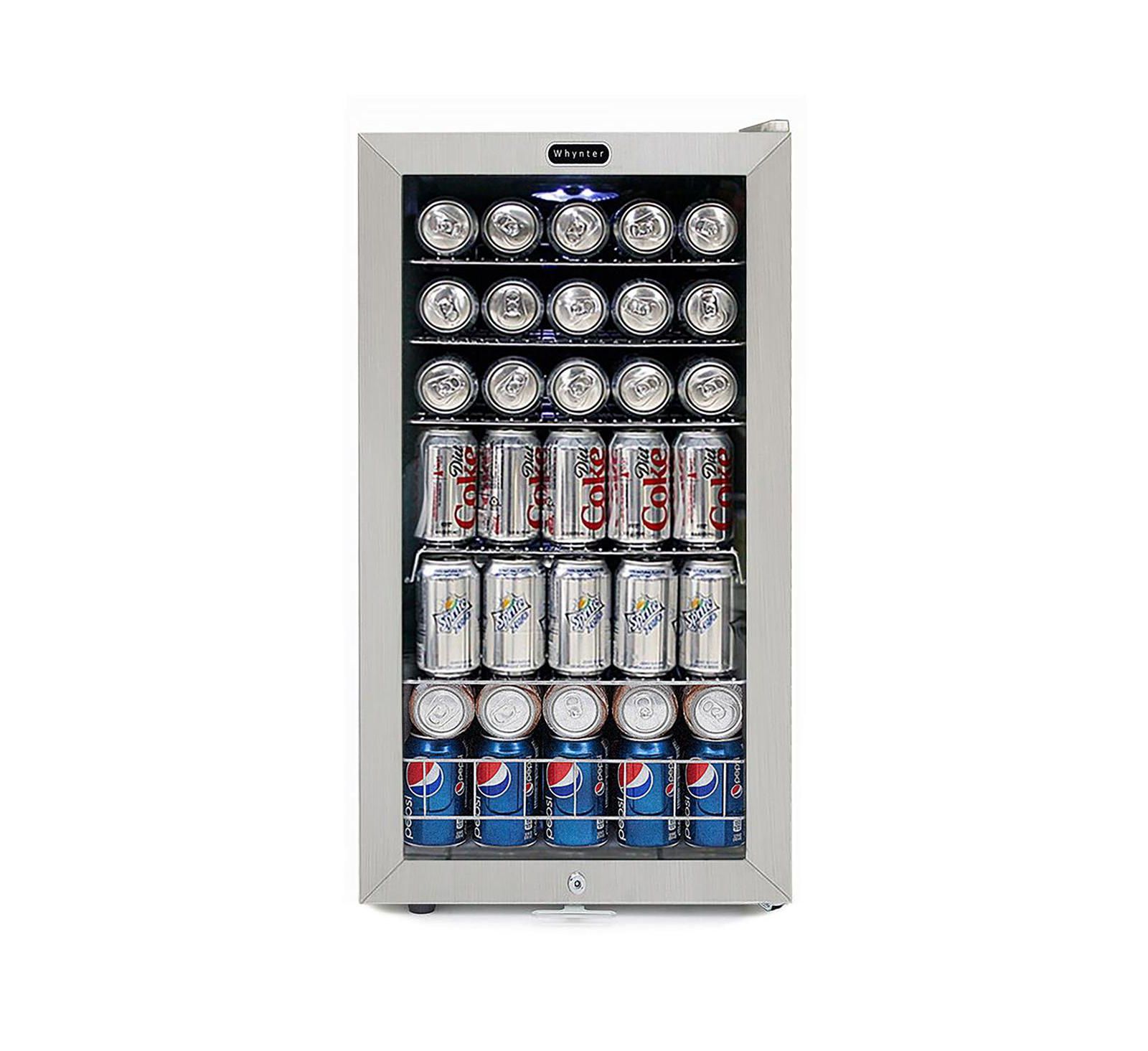 Whynter Beverage Refrigerator With Lock - Stainless Steel 120 Can Capacity