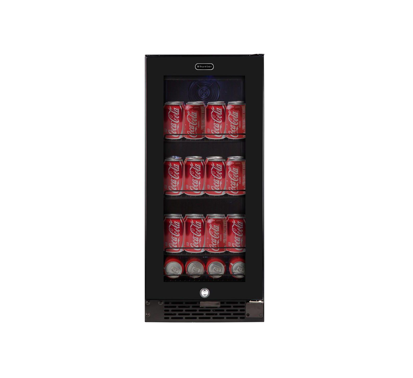 Whynter Built-in Black Glass 80-can capacity 3.4 cu ft. Beverage Refrigerator