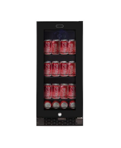 Whynter встроенный мини-холодильник для напитков, 80 банок, 3.4 cu ft., Black Glass