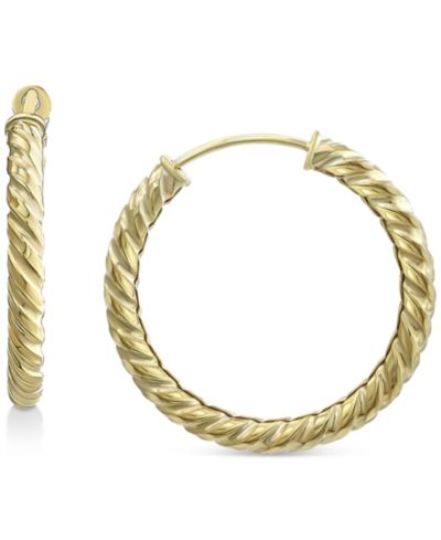 Серьги-кольца Round Twist из золота 10k, 5/8"