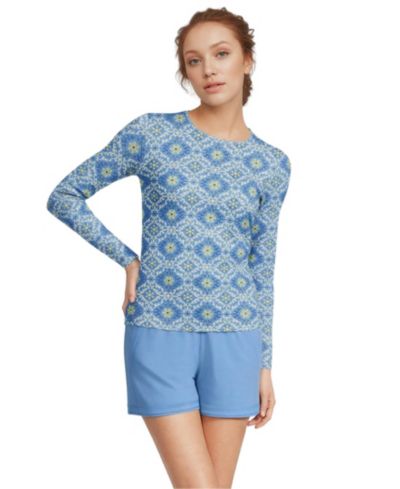 Lake blue/egret geo floral