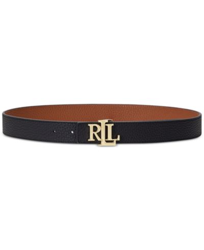 Женский пояс Lauren Ralph Lauren с логотипом, реверсивный, из зернистой кожи