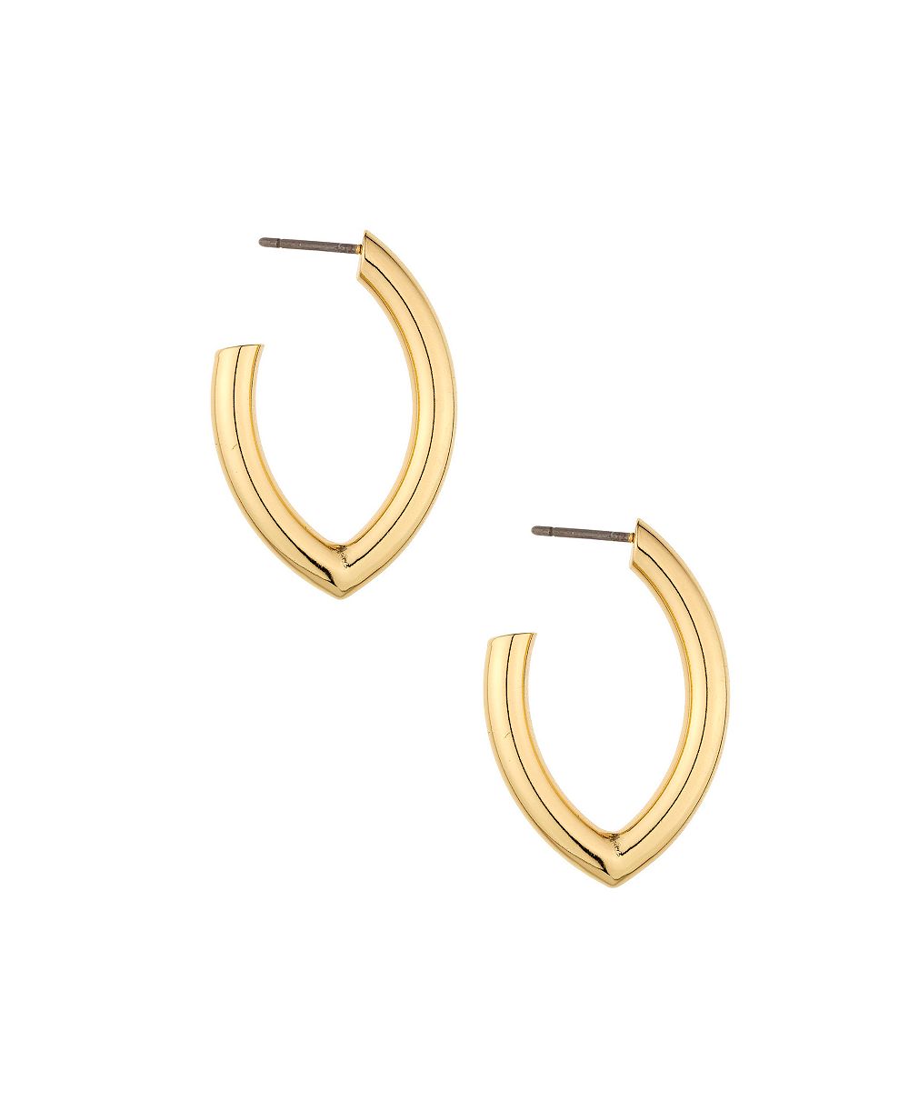 Ettika Mara удлиненные серьги-кольца 18K Gold Plated