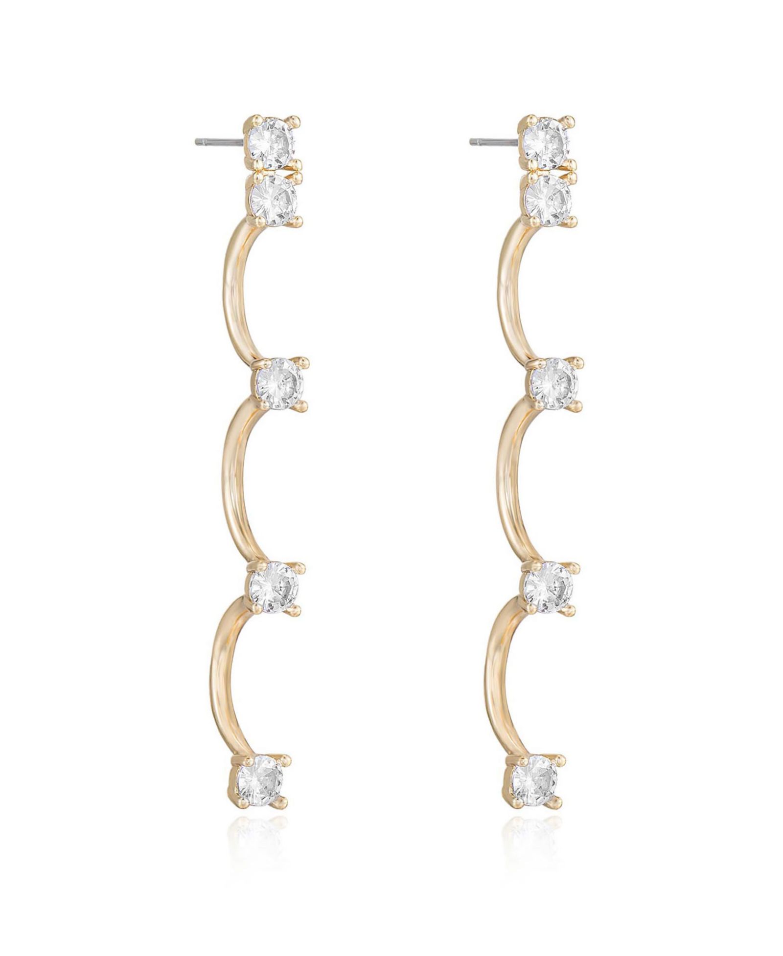 Ettika Scalloped 18K Gold Plated Drop Earrings