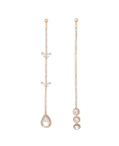 ETTIKA Серьги Ettika Mix It Up Crystal 18K Gold Plated Asymmetrical