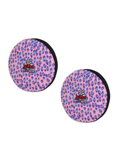 Tuffy Ultimate Flyer Pink Leopard, 2-Pack Dog Toys