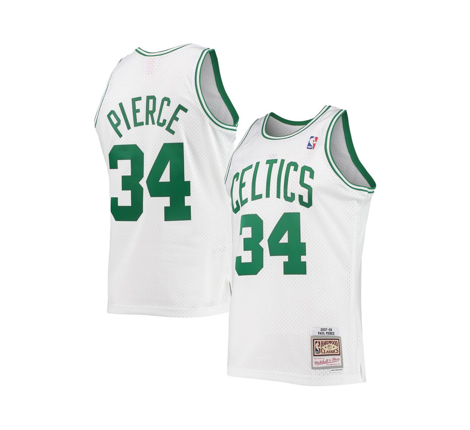 Мужская джерси Mitchell & Ness Paul Pierce White Boston Celtics 2007-08 Hardwood Classics Swingman