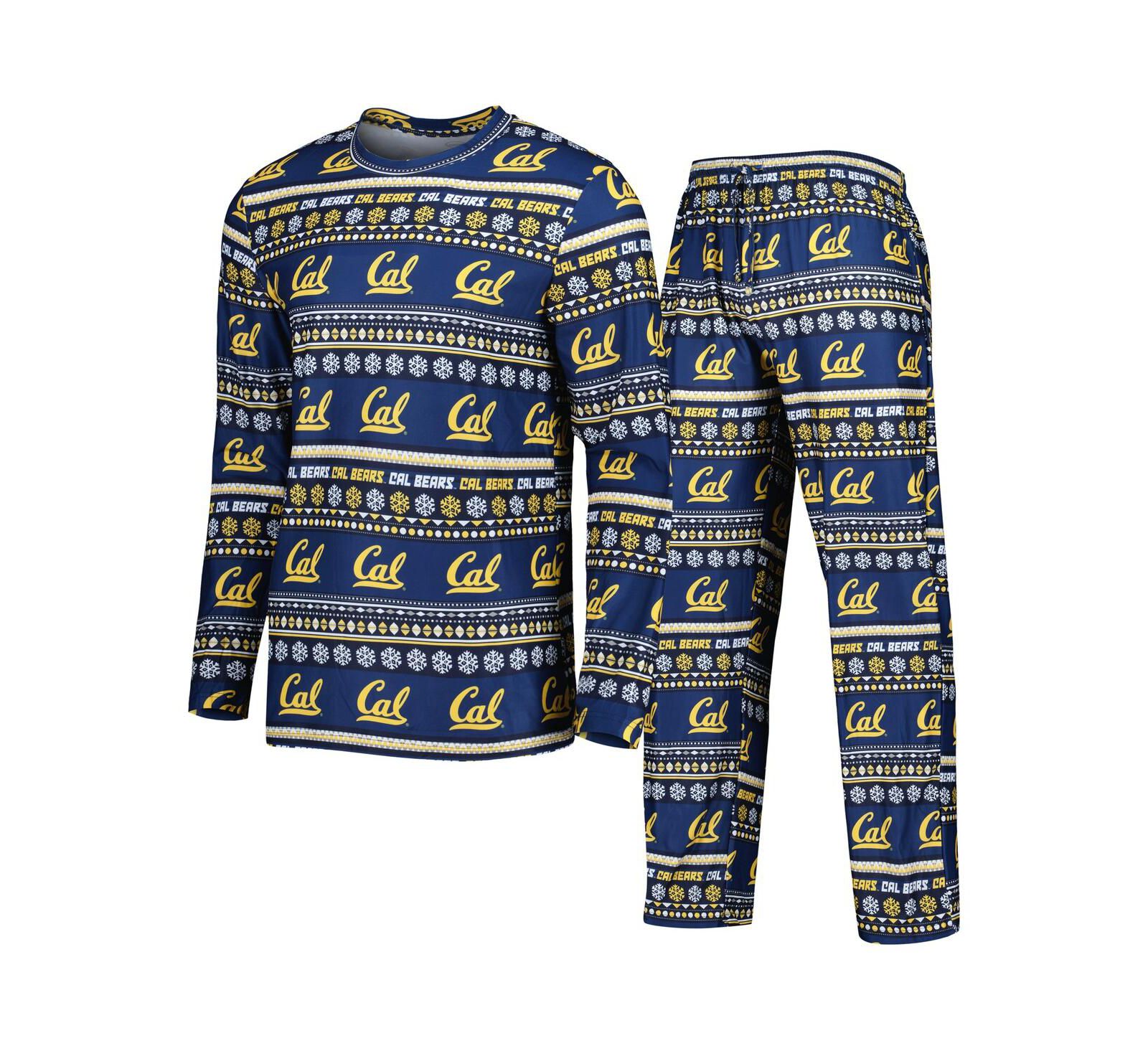 Men's Concepts Sport Navy Cal Bears Swivel Long Sleeve T-shirt and Pants Sleep Set