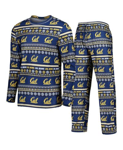 Men's Concepts Sport Navy Cal Bears Swivel Long Sleeve T-shirt and Pants Sleep Set