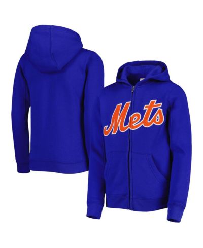 Детское худи Outerstuff Royal New York Mets Wordmark Full-Zip Fleece
