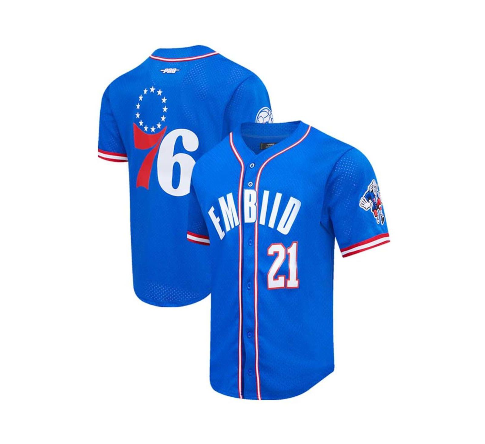 Мужская рубашка Pro Standard Joel Embiid Royal Philadelphia 76ers Capsule Player Baseball Button-Up