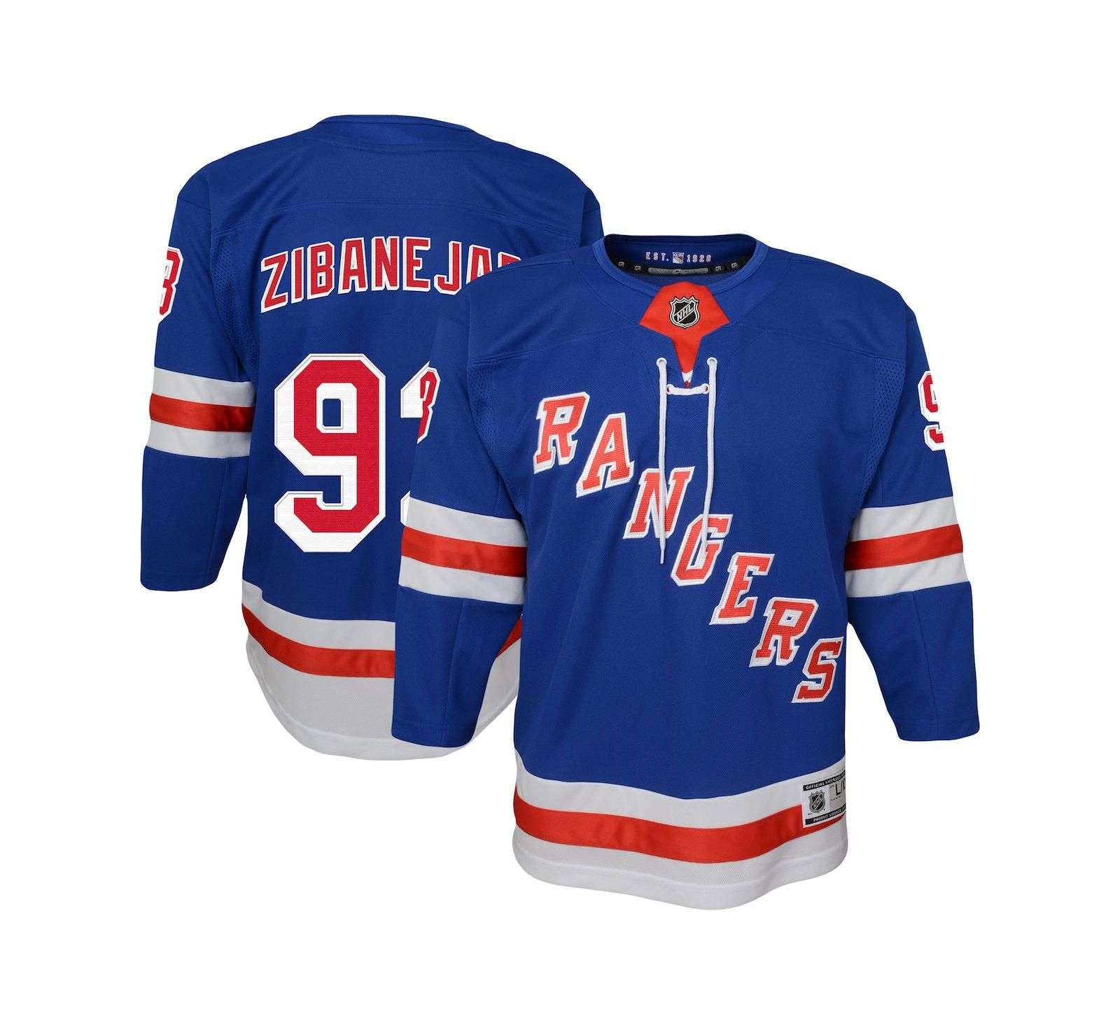 Детская джерси Outerstuff Mika Zibanejad New York Rangers Premier Player Blue