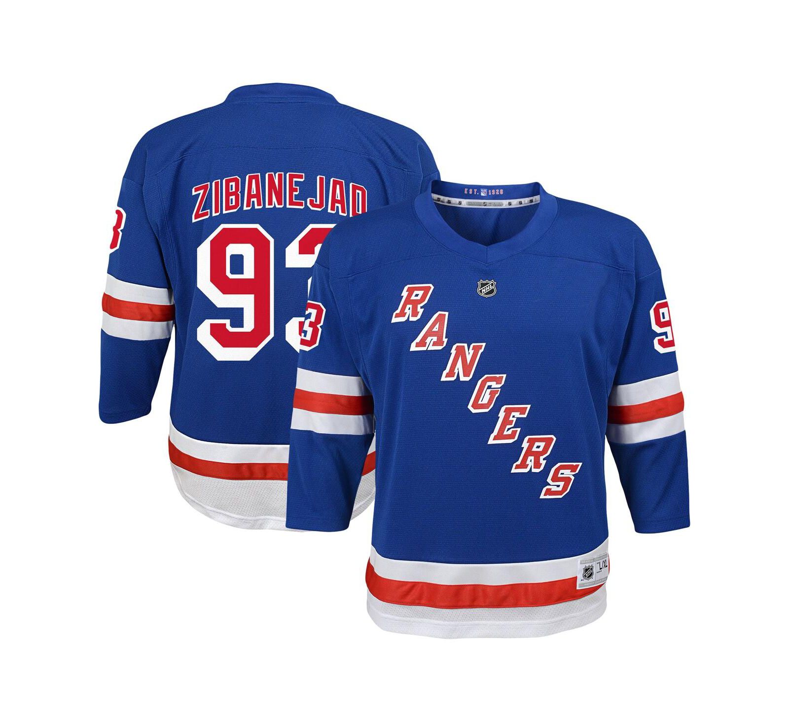 Детская джерси Mika Zibanejad Blue New York Rangers Home Replica Player