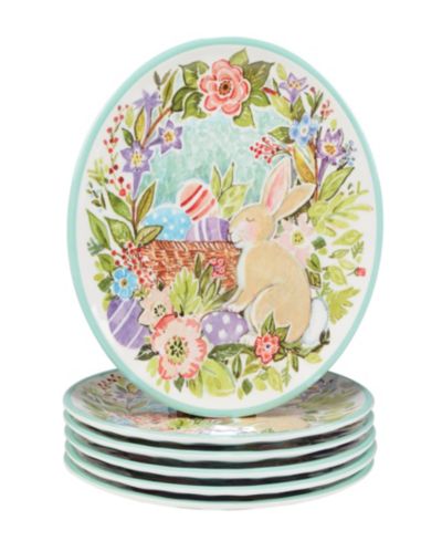 Certified International Joy of Easter Melamine Salad Plates, Set of 6