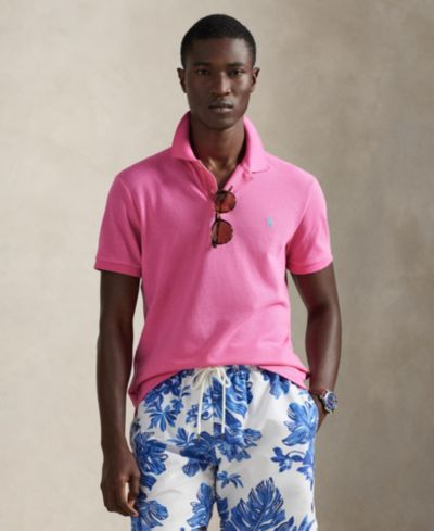 Мужская хлопковая рубашка Polo Ralph Lauren Custom Slim Fit Mesh