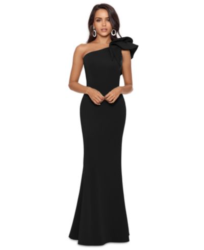 Женское вечернее платье Betsy & Adam One-Shoulder Scuba Crepe Gown