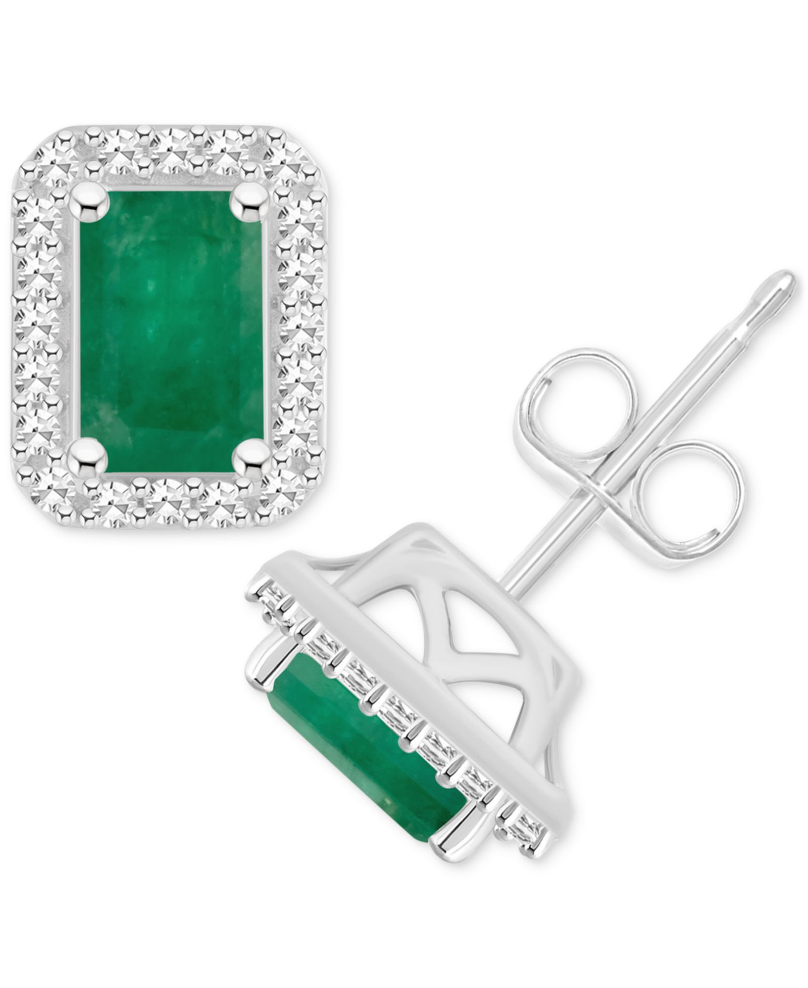 Серьги-гвоздики Sapphire & Diamond в Sterling Silver