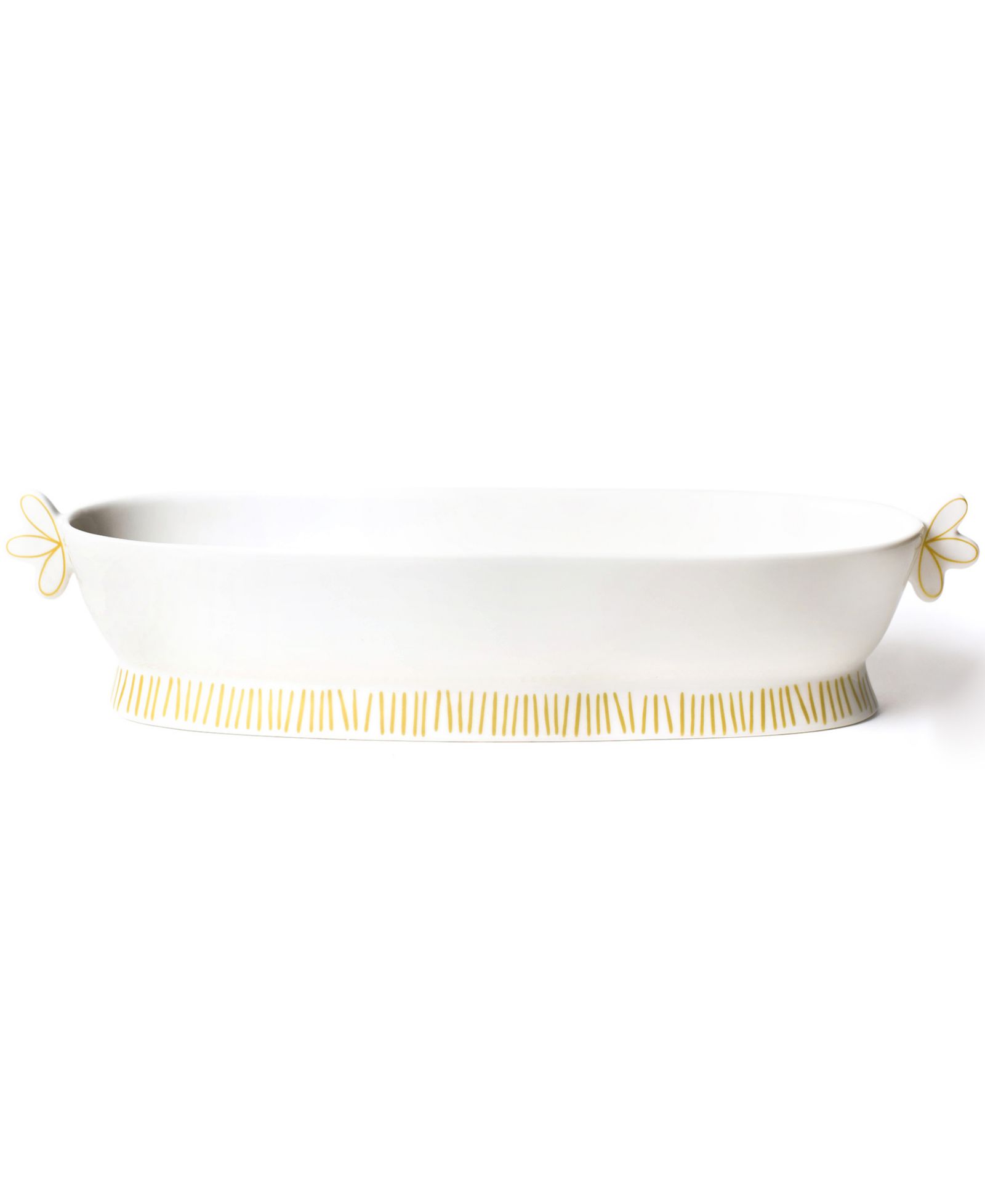 Coton Colors by Laura Johnson Deco Gold Scallop Oval Handled Bowl