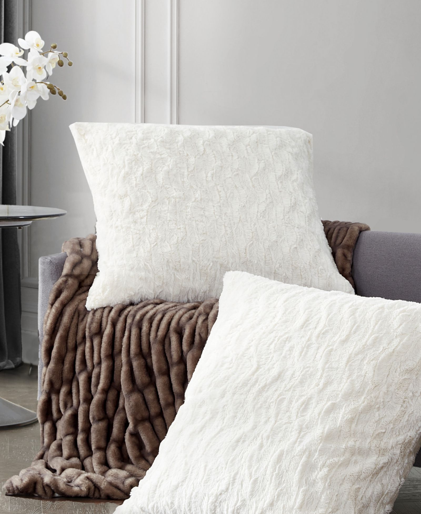 Karl Lagerfeld Paris Soft and Warm Heavenly Decorative Pillow Set, 26" x 26"