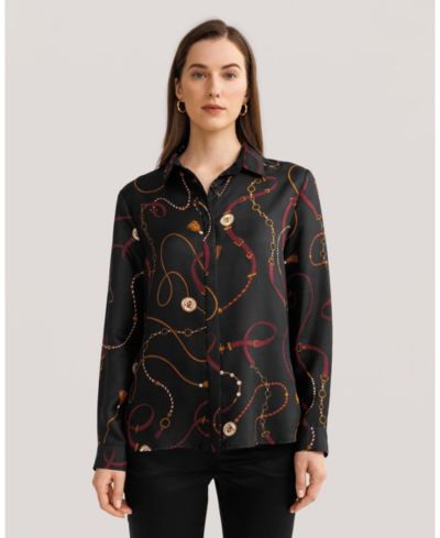 LILYSILK Женская шелковая рубашка Louisville Print
