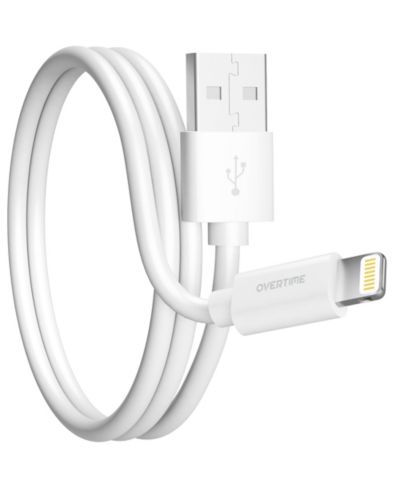 Overtime кабель для зарядки iPhone 11/XR/SE/10/8 4ft USB to Lightning, White