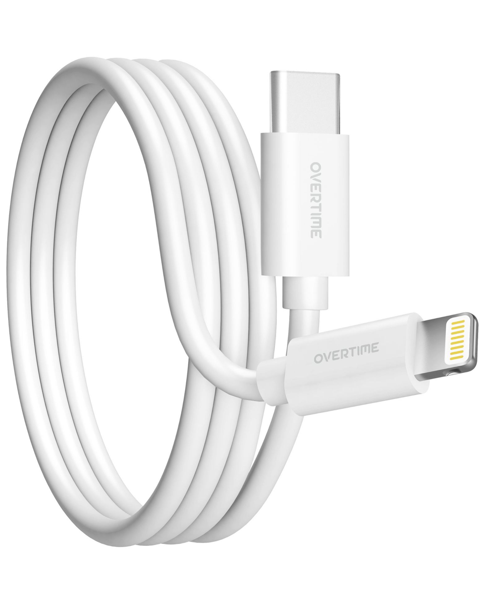 Кабель Overtime Apple MFi Certified iPhone 13/12/11 6ft USB Type C to Lightning, белый