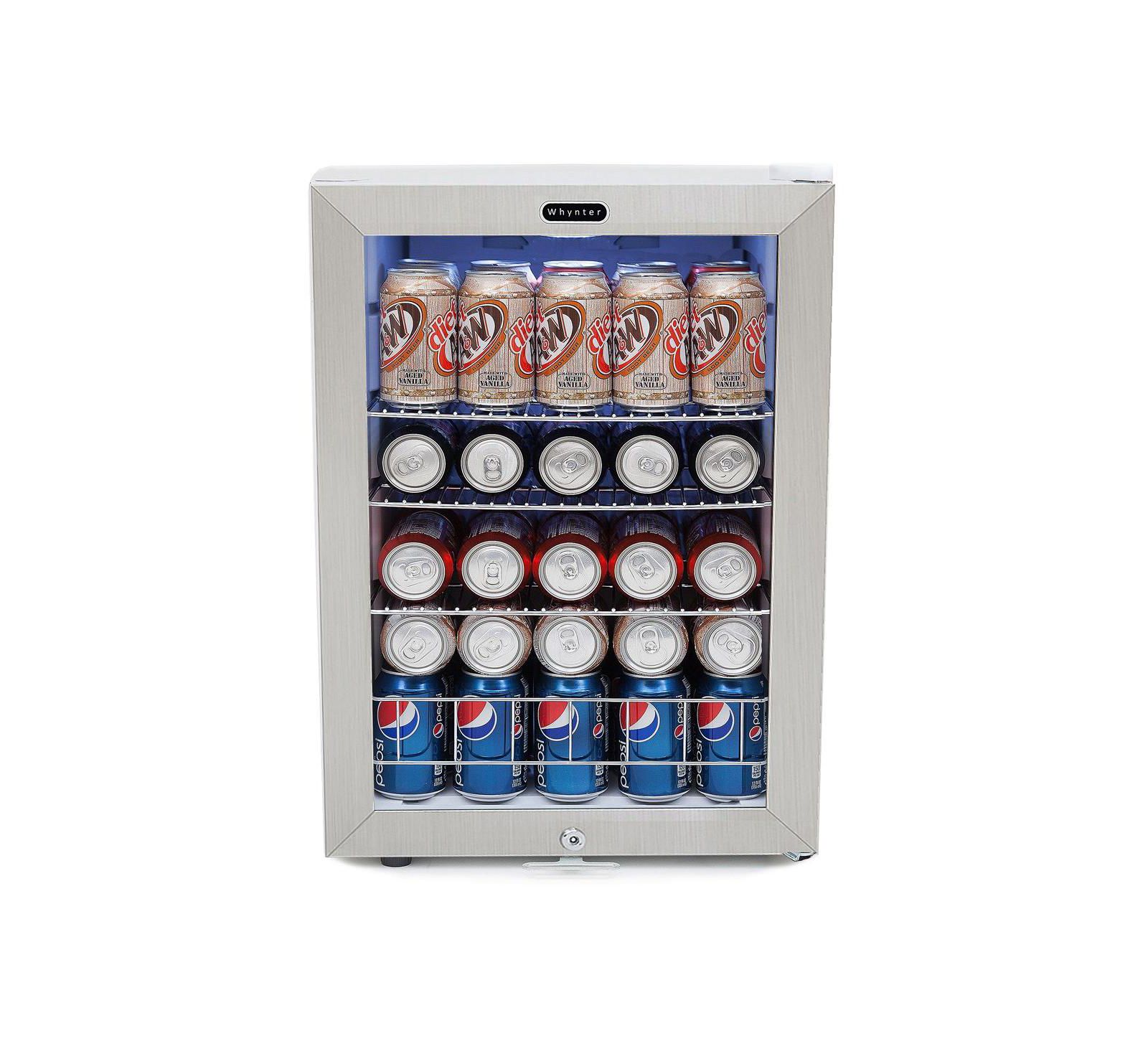 Whynter Beverage Refrigerator With Lock - Stainless Steel 90 Can Capacity