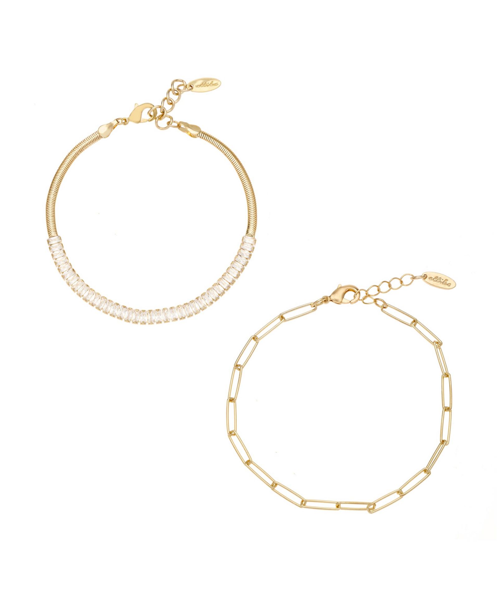 ETTIKA Links and Shine набор из 2 браслетов с напылением 18K Gold