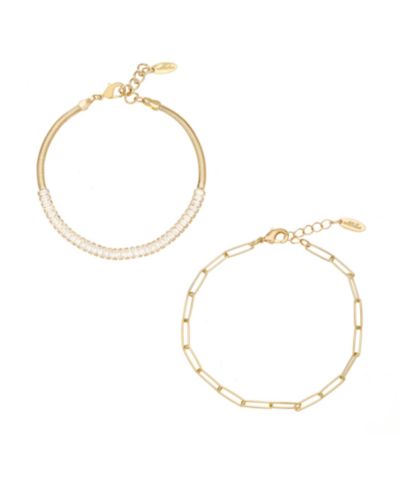 ETTIKA Links and Shine набор из 2 браслетов с напылением 18K Gold