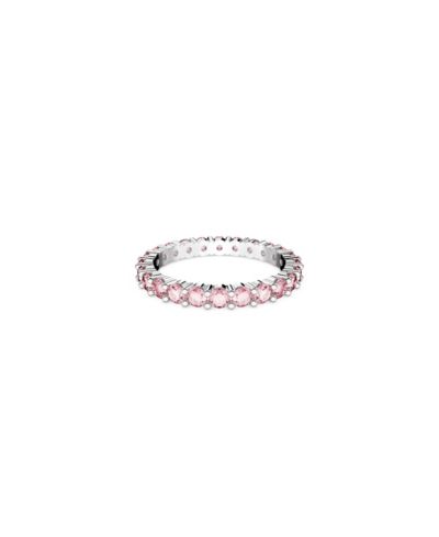 Кольцо Swarovski с розовой матрицей и круглой огранкой кристалла