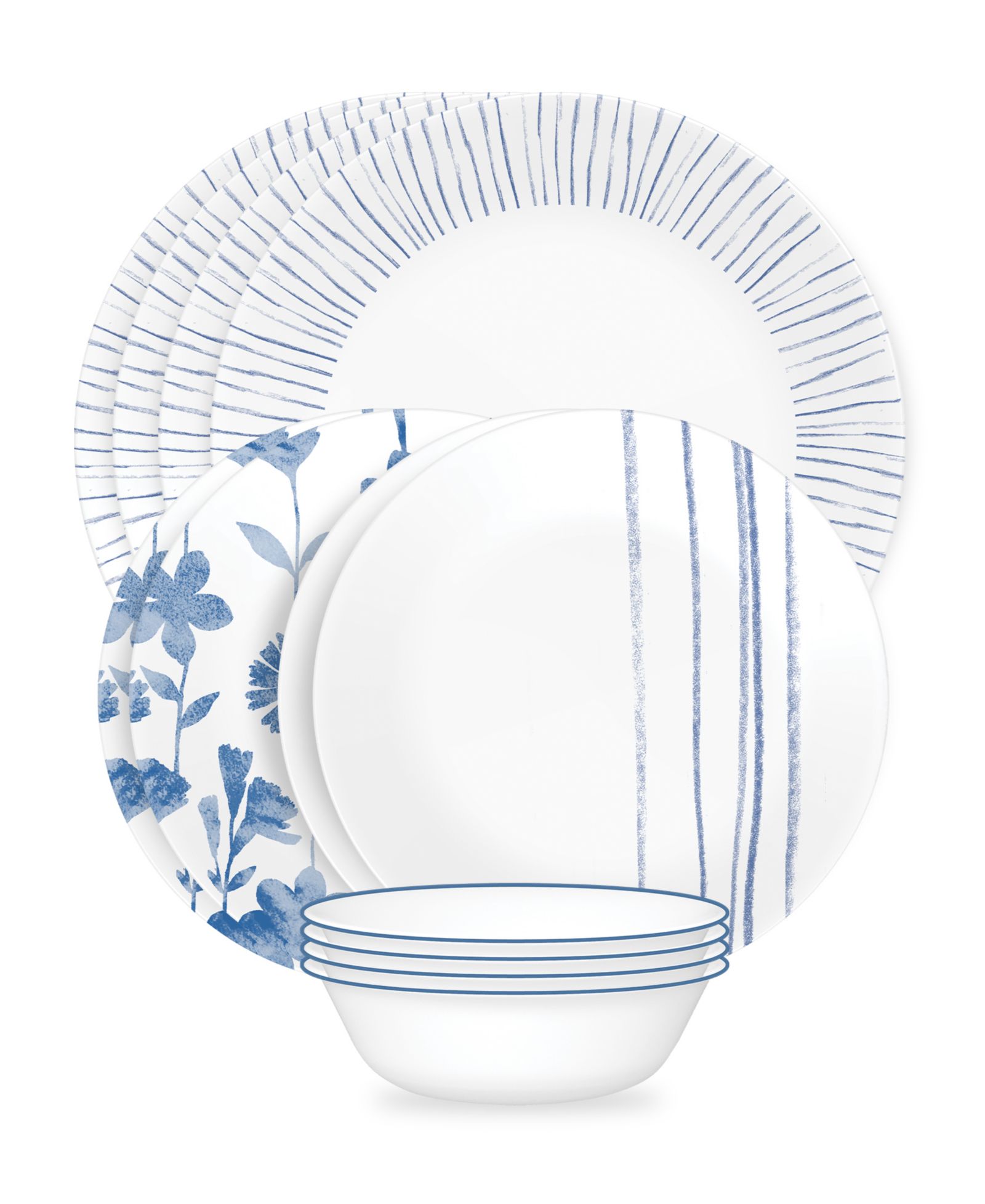 Столовый набор Corelle Botanical Stripes 12 Pc. Service for 4