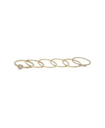 Набор колец для многослойного ношения Ettika Dainty 18K Gold Plated
