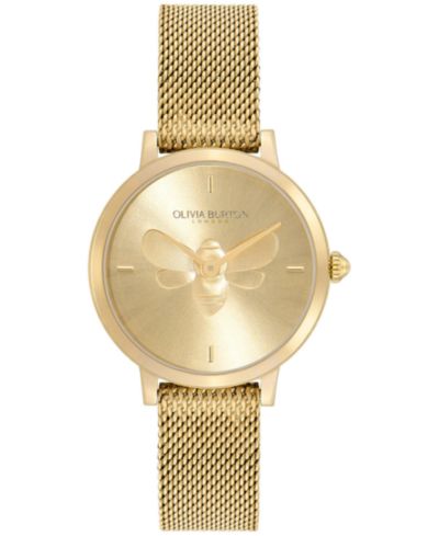 Olivia Burton Women's Ultra Slim Bee Gold-Tone Steel Watch 28mm