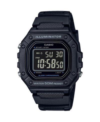 Мужские цифровые часы Casio Black Resin 43.2mm, W218H-1BV
